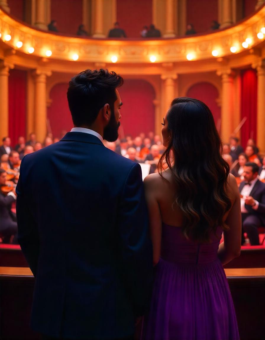 Sugar daddy e sugar baby assistem a um concerto no teatro municipal do RJ
